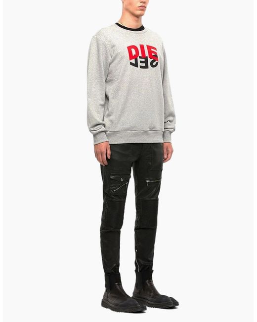DIESEL Gray Girk N80 Felpa Pullover Sweatshirt for men
