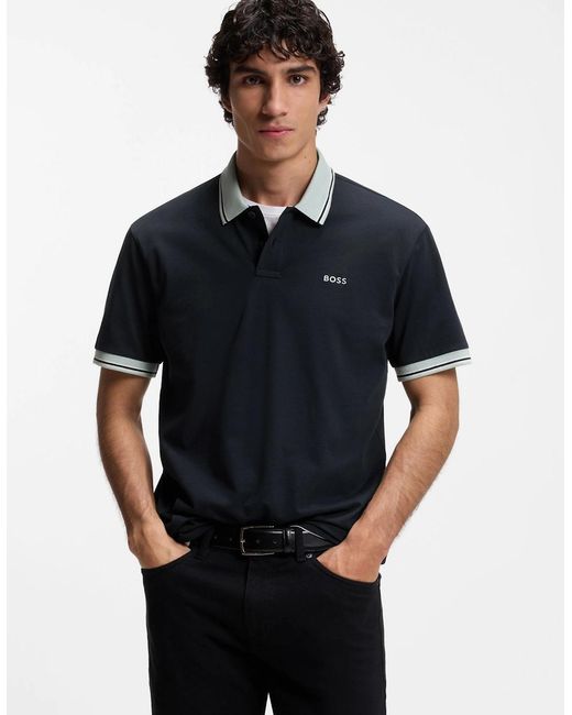 Boss Blue Boss Pe Blocks Polo Shirt 404 Dk for men