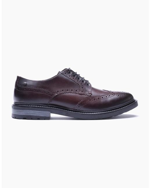 Base London Purple London Tanner Leather Bordo Brogues Shoes for men