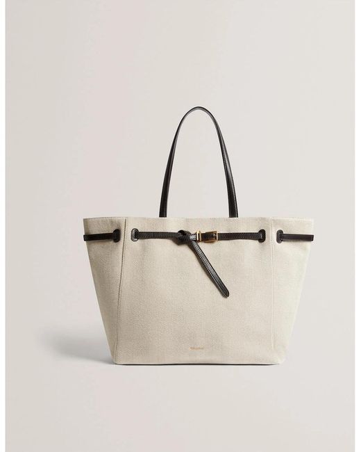 Ted Baker Natural Canvas Tote With Logo