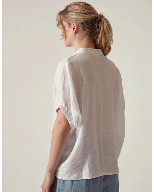James Lakeland Gray Relaxed Linen Blouse