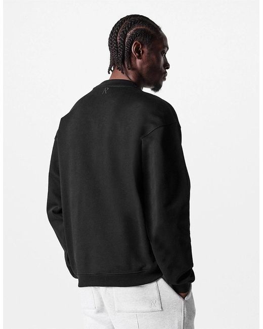 Represent Black Initial Long Sleeve Crew Sweatshirt for men