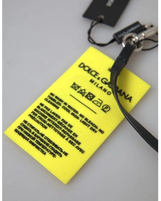Dolce & Gabbana White Blue Logo Polyester PVC Holder Keychain Keyring main image 0