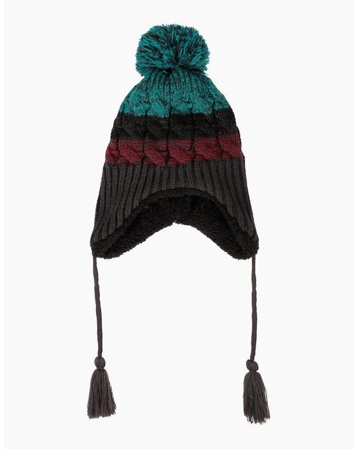 Mountain Warehouse Black Colour Block Sherpa Lined Trapper Hat for men