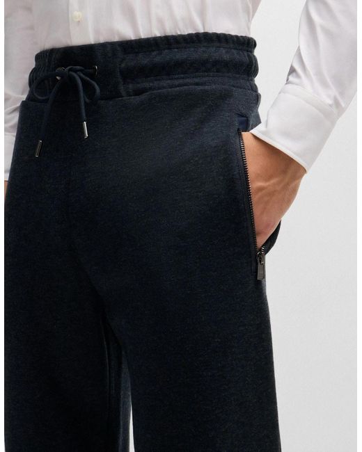 Boss Blue P-Lamont 290 Regular-Fit Tracksuit Bottoms for men