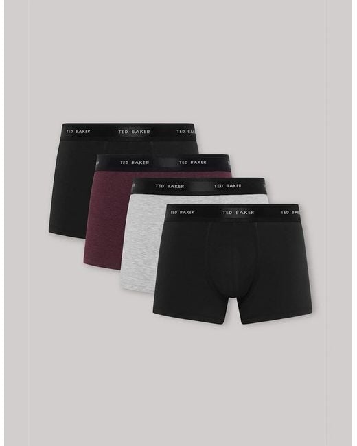 Ted Baker Black 4 Pack Plain Design Trunk for men