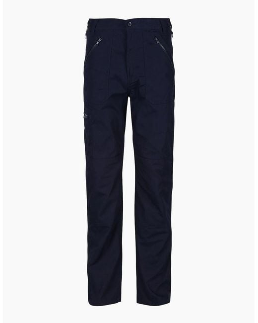 Regatta Blue Orgnlactn Zipped Pocket Solid Patterned Trousers for men
