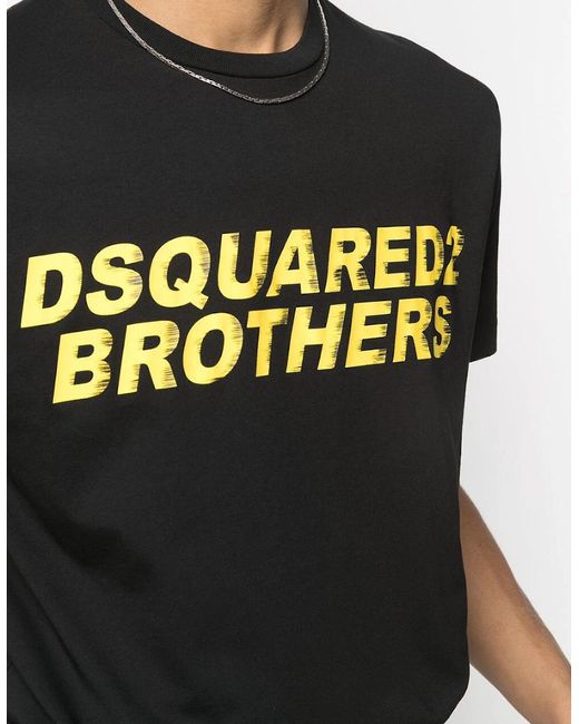 DSquared² Black Fade Logo Brothers T-Shirt for men