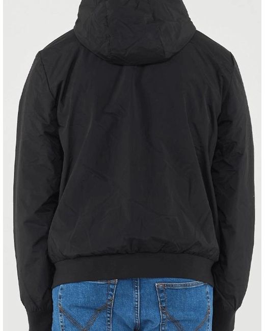 EA7 Blue Technical Fabric Hooded Bomber Jacket for men