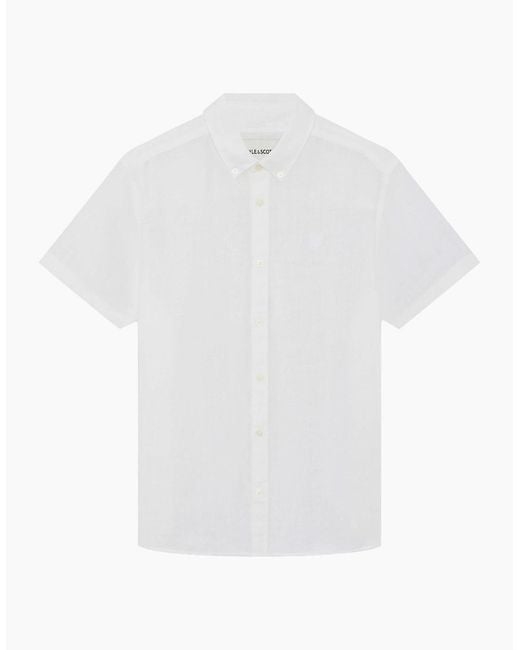 Lyle & Scott White Lyle & Scott Short Sleeve Linen Shirt for men