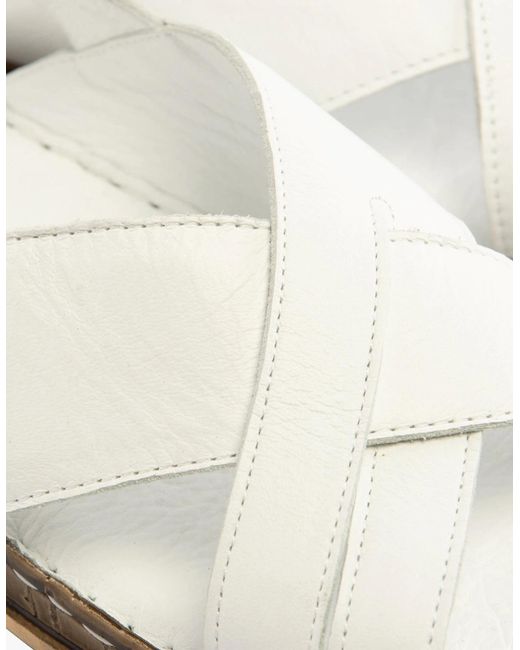 Hush Puppies White Elena Crossover Wedge Sandals
