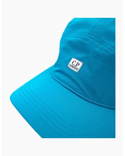 C P Company Blue Chrome Patch Logo 5 Panel Cap 825 for men
