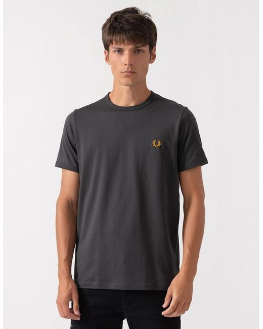 Fred Perry Gray Ringer T-Shirt for men