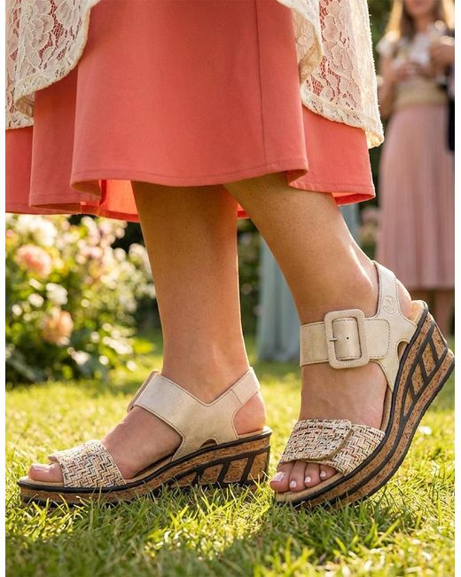 Rieker White 68172 Ankle Strap Sandals Oyster Pearl