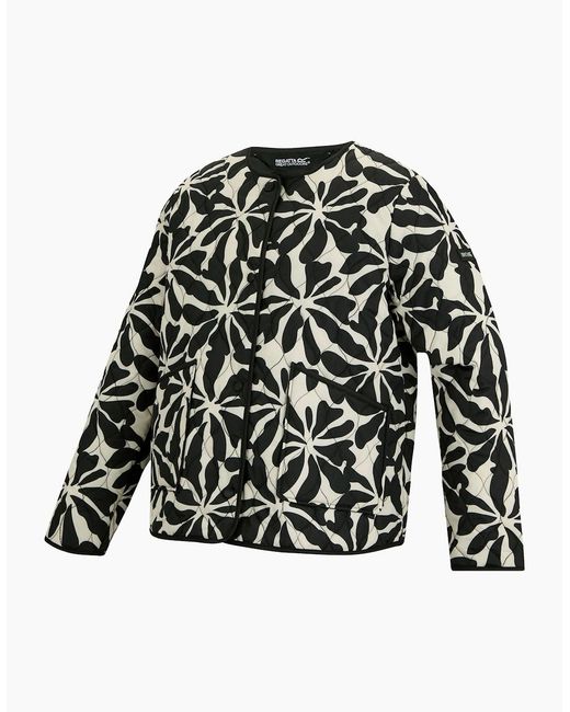 Regatta Black Ladies Mira Abstract Floral Padded Jacket