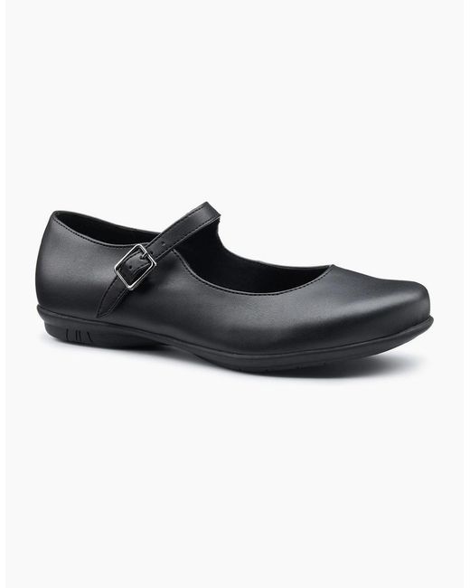 Hotter Black Wide Fit Mary Jane Shoes