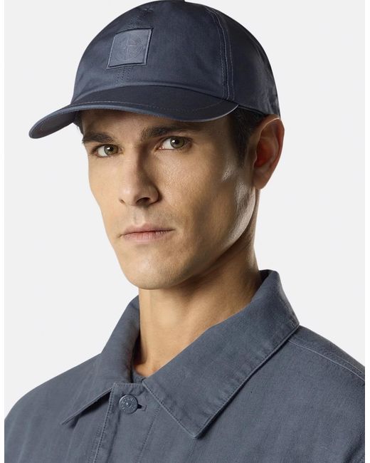 Stone Island Blue Sof01 Ghost Patch Cap for men