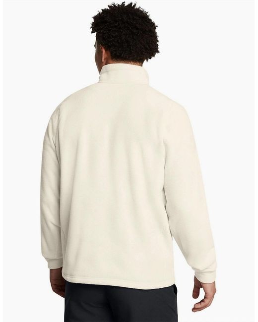 Under Armour White Funnel Neck High Collar Long Sleeve Warm Sweatshirt for men