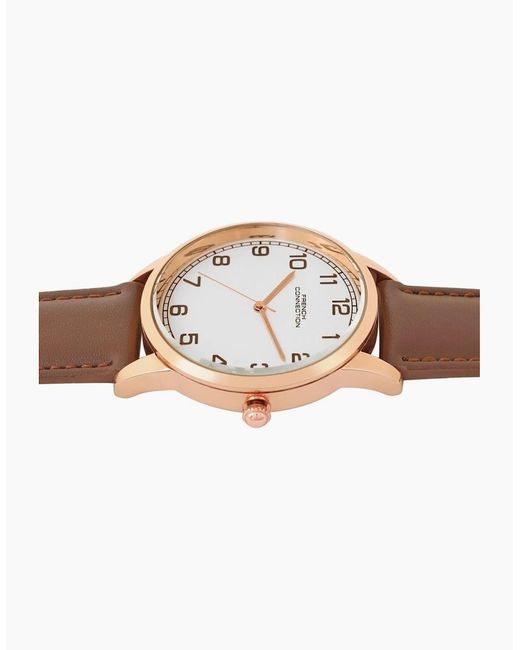 French Connection Gray Connection Rose Case Round Shape Strap Quartz Watch for men