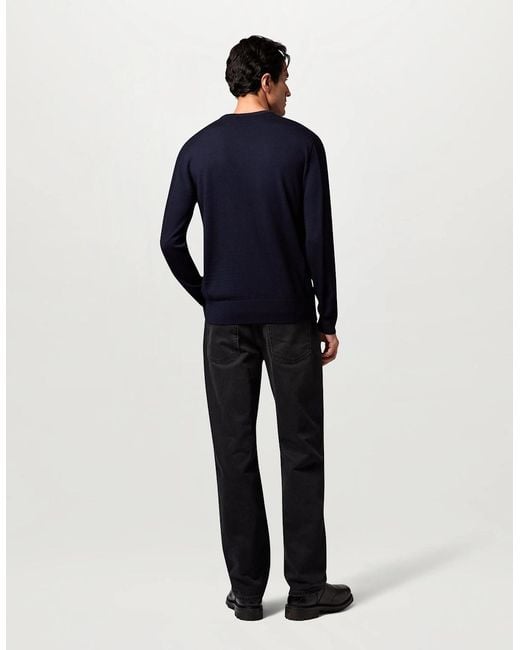 Belstaff Blue Colden Merino Crew Neck Jumper for men