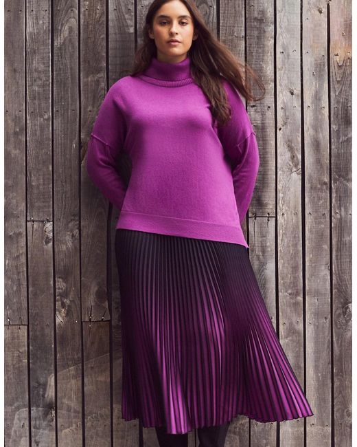 Live Unlimited London Purple Roll Neck Knit Jumper