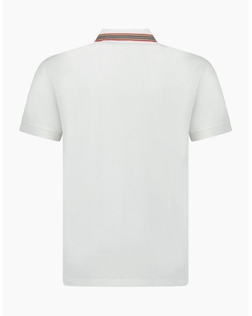 Burberry White 'Pierson' Tb Collar Polo-Shirt for men