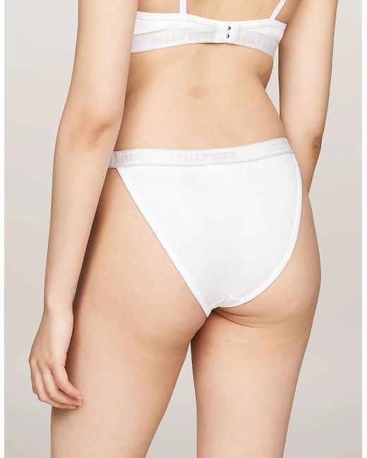 Tommy Hilfiger White Monotype Tanga Bikini Briefs