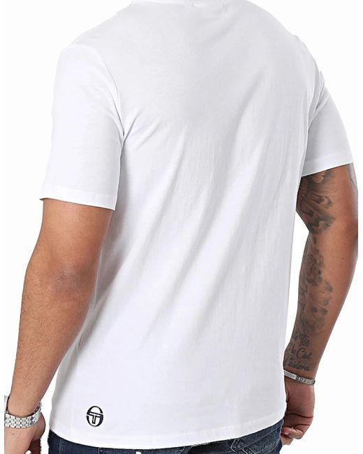 Sergio Tacchini White Lared T-Shirt for men
