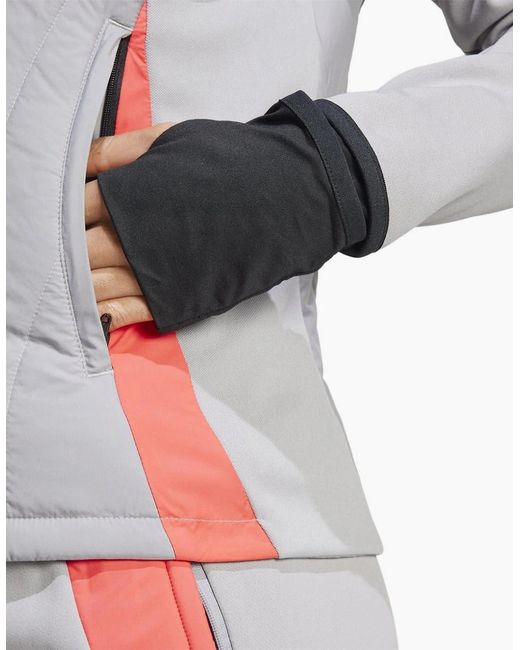 Adidas Gray Tiro24C Solid Patterned Ribbed Cuff Performance Vest