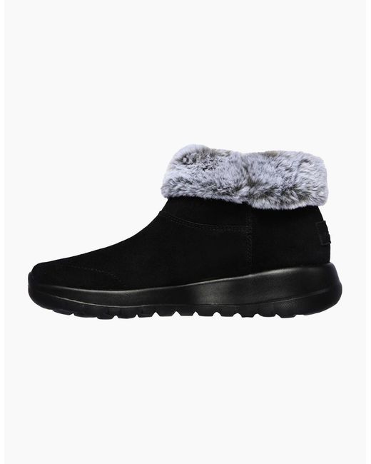 Skechers Black On The Go Joy Savvy Wide Fit Ankle Boots