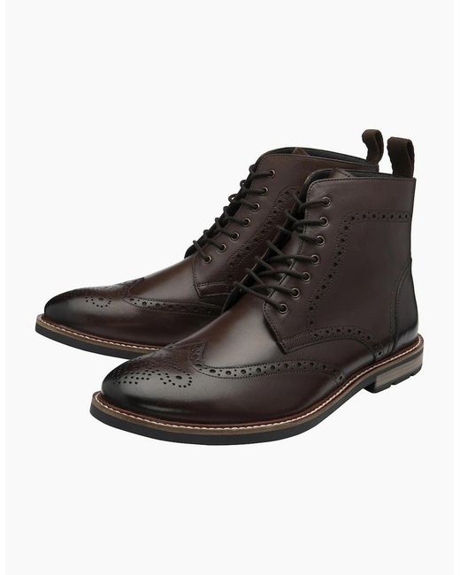 Frank Wright Brown Corby Brogue Boots for men
