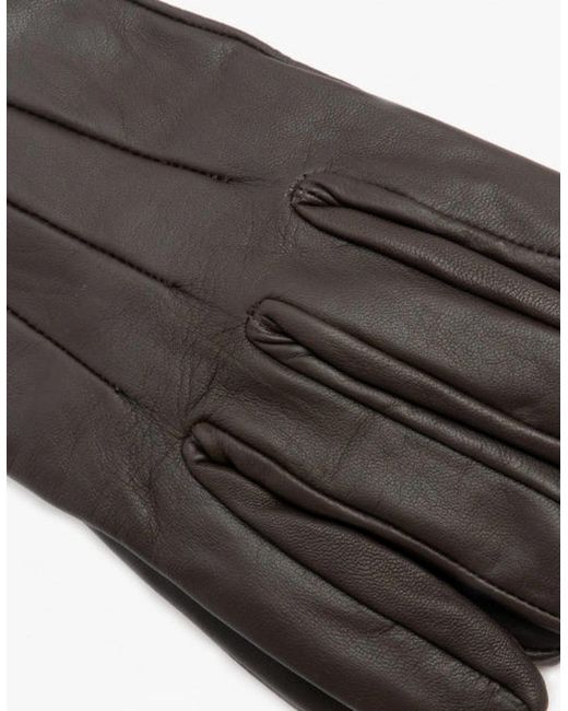 Jack & Jones Gray Montana Leather Gloves Dark Earth for men