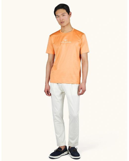 Paul & Shark White Aqua Touch Cotton T-Shirt With Embroidered Logo for men