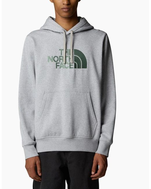 The North Face Gray Drew Peak Hoodie Casual Sweatshirt Overhead Pullover Hoody for men