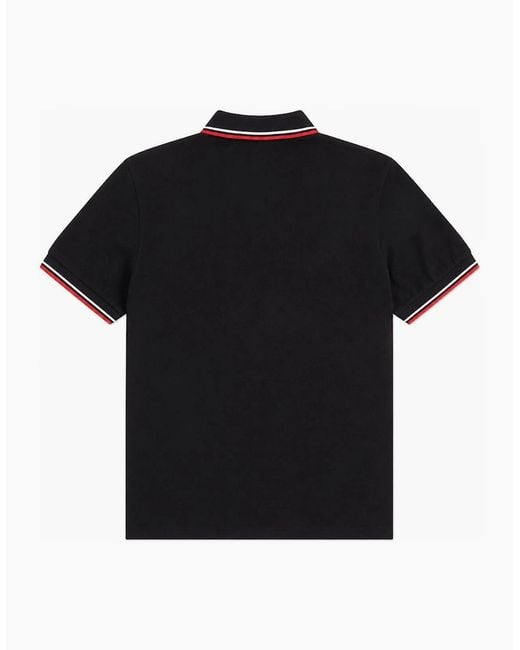 Fred Perry Black Twin Tipped Polo Shirt/Dusky/Strawberry Cream for men
