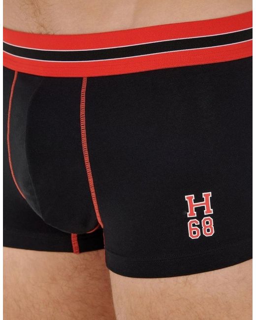 Hom Black Run Sports Contrast Boxer Trunk for men