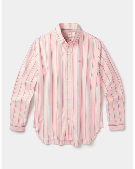 aubi Pink Walesby Lightweight Relaxed Oxford Shirt for men