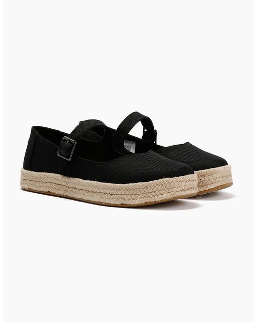 TOMS Black Carolina Mary Jane Textile Espadrilles