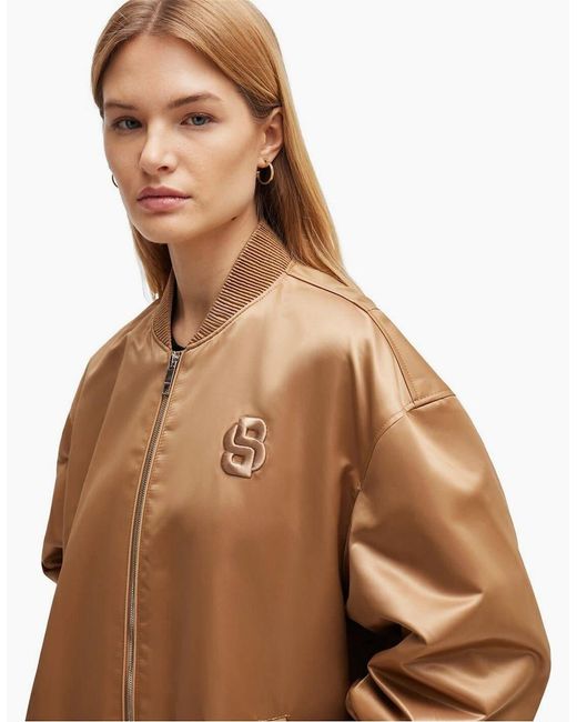 Boss Brown Short Bomber Oversize Jacket