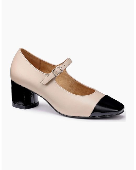 Hotter Natural Shimmer Mary Jane Court Shoes