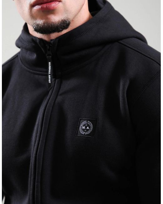 Marshall Artist Blue Marchio Full Zip Hooded Sweatshirt for men