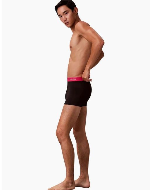 Calvin Klein Black 3-Pack Icon Cotton Stretch 'Relaxed Dart' Boxer Trunks, W/ /Sleet for men