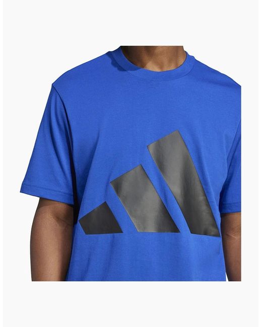 Adidas Blue Ess Big Logo T-Shirt for men