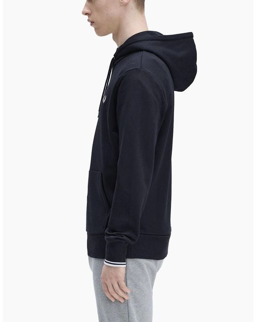 Fred Perry Blue Overhead Hooded Sweatshirt for men