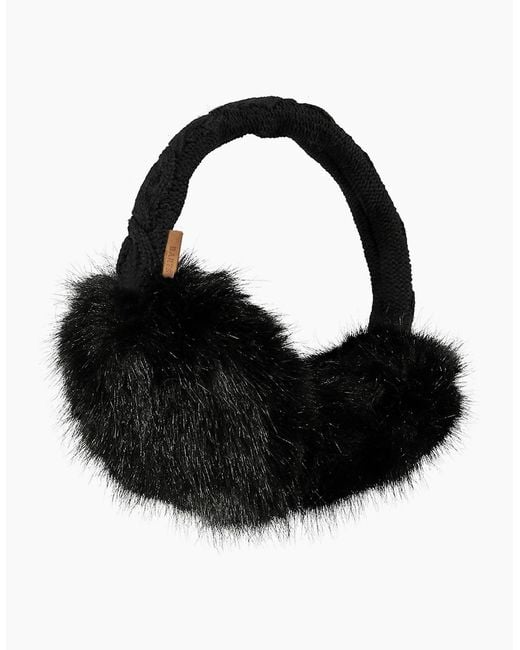 Barts Black Faux Fur Cable Knit Earmuffs