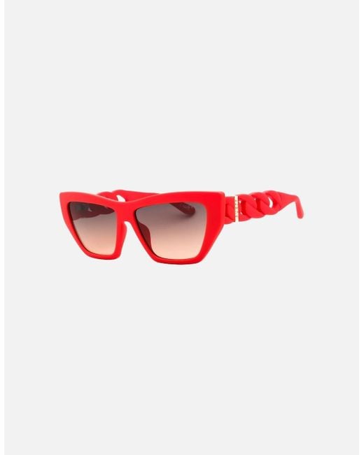 Guess Red Matte Frame Gradient Smoke Sunglasses