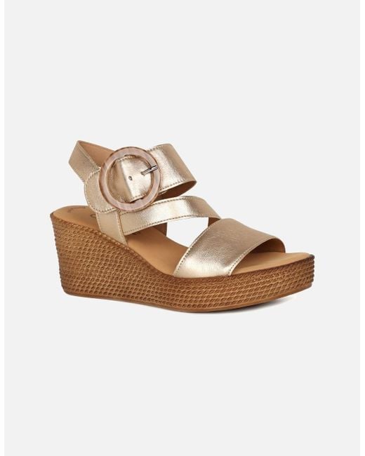 Gabor White Drama Wedge Heel Sandals