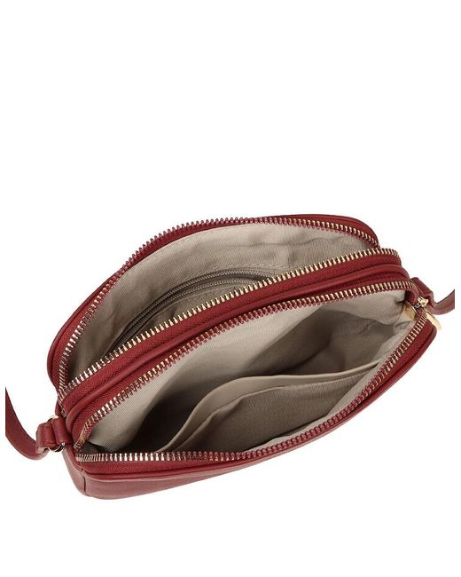 David Jones Red Toulouse Messenger Bag