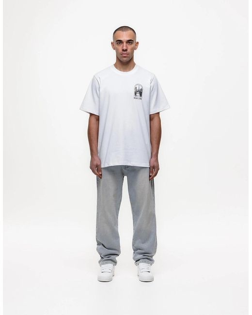 Magrit Gray Core Straight Jeans for men