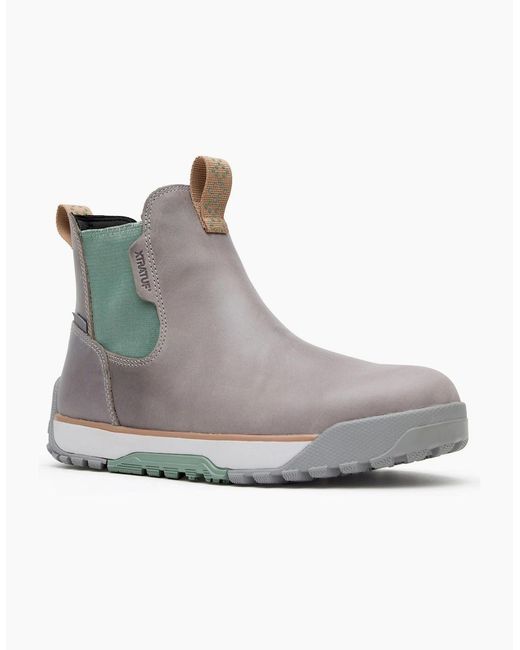 XtraTuf Gray Ankle Deck Leather Leather /Iceberg Wellington Boots